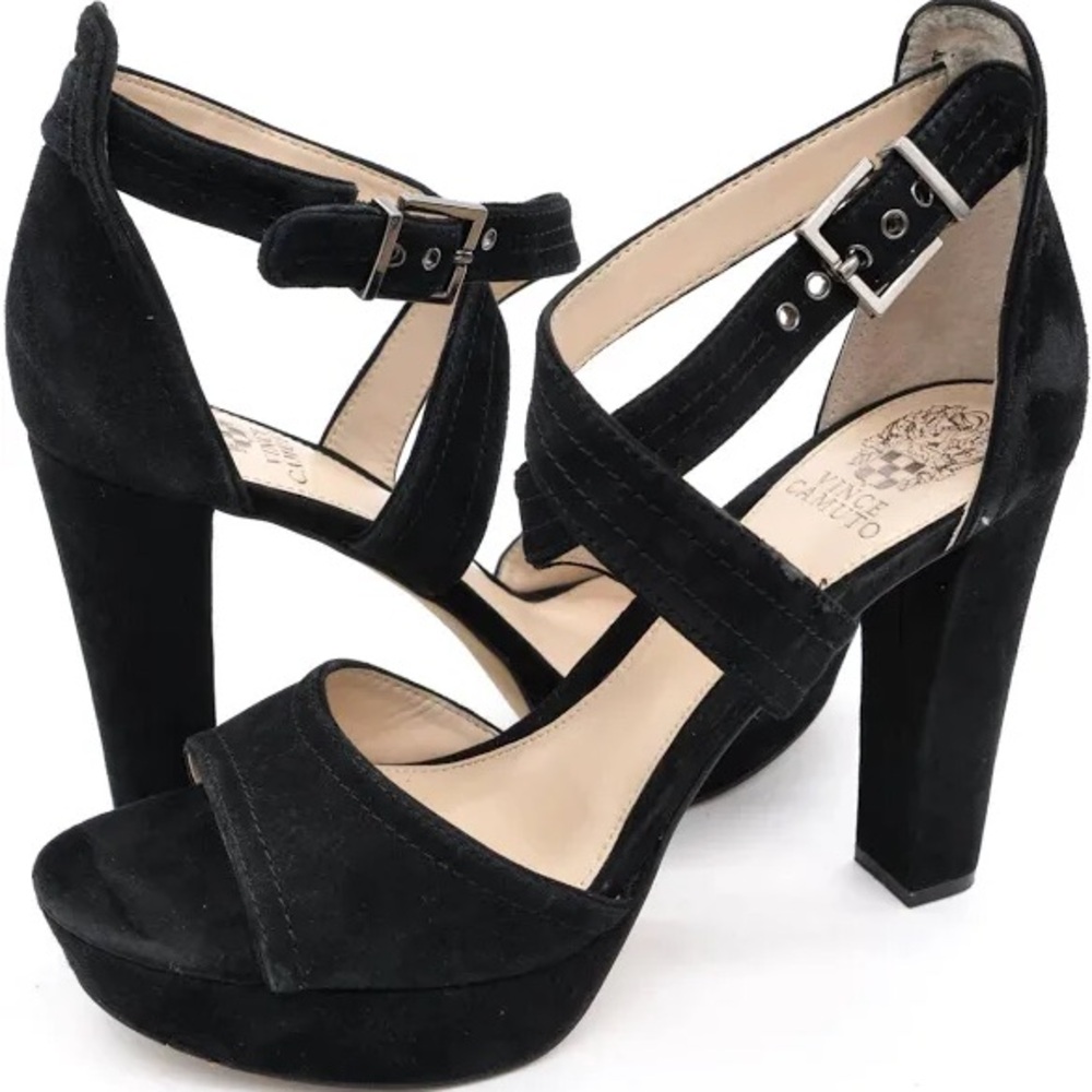 SUEDE BLACK VINCE CAMUTO HEELS
